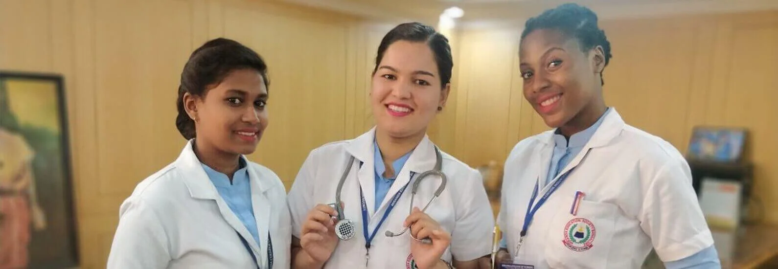Banner Image of Happy Students at Miranda College of Nursing in Uniforms.