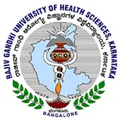 The logo of Rajiv Gandhi University of Health Sciences (RGUHS) Karnataka signifies that Miranda College is affiliated with this university.